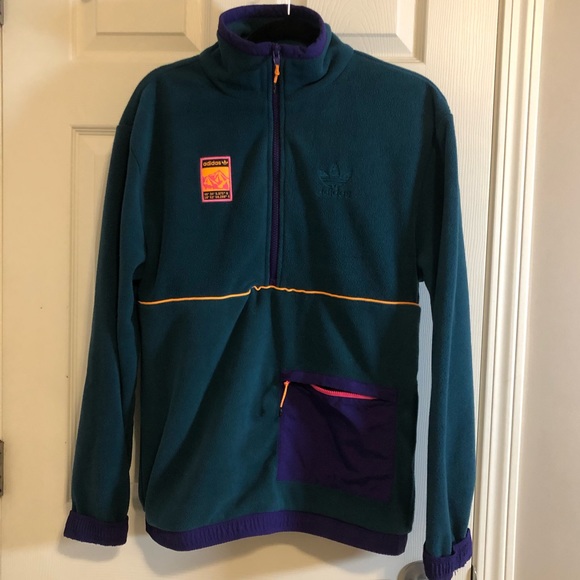 Adidas Retro Zip up fleece sweater - Picture 1 of 3